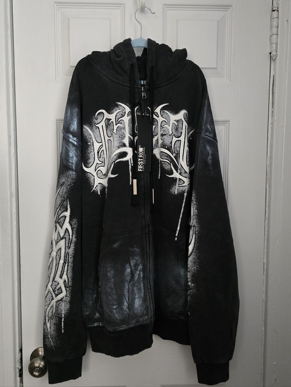First Row - Mettalic Graphic Zip Up Hoodie
